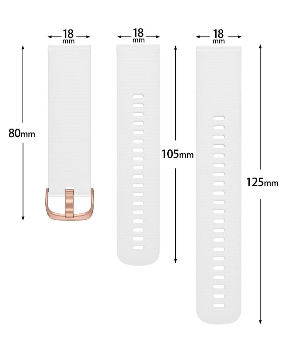 Bracelet de montre pour Garmin 18mm, blanc