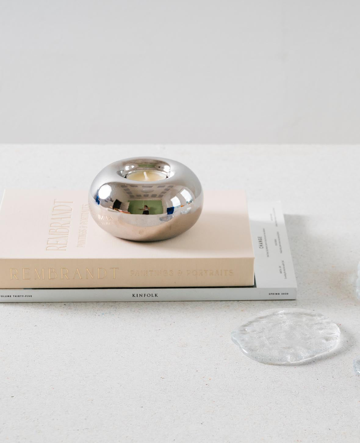 Tealight holder chrome 6 x 10.5cm
