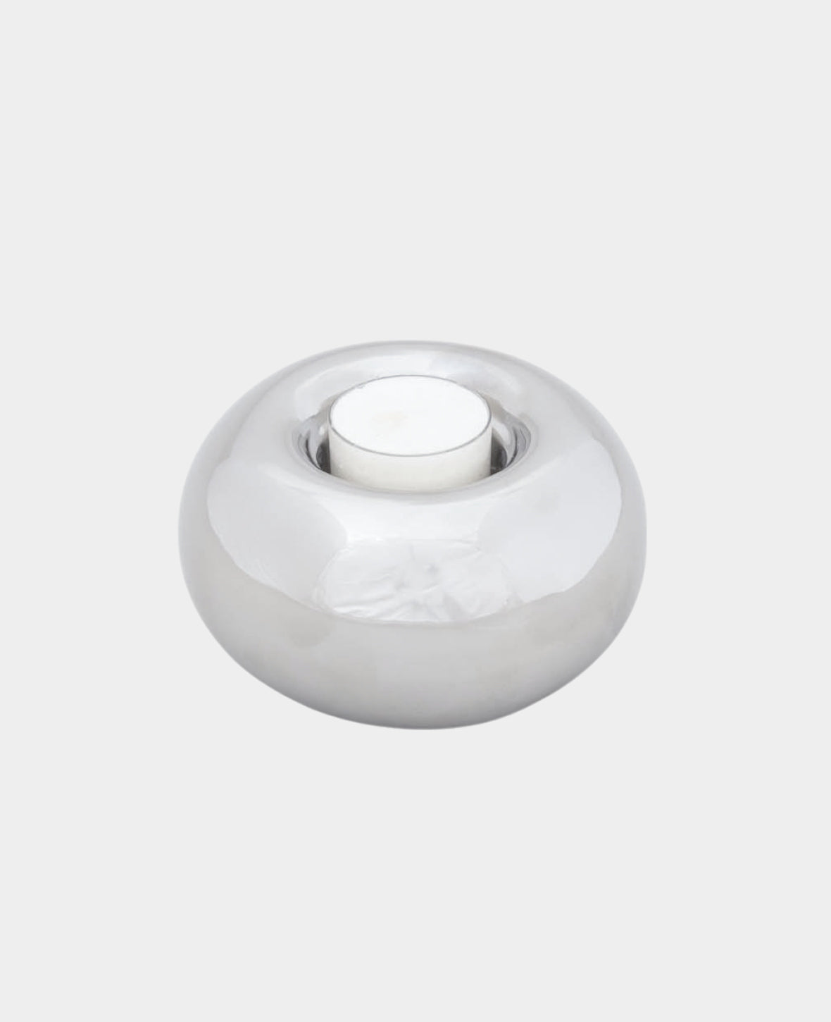 Tealight holder chrome 6 x 10.5cm