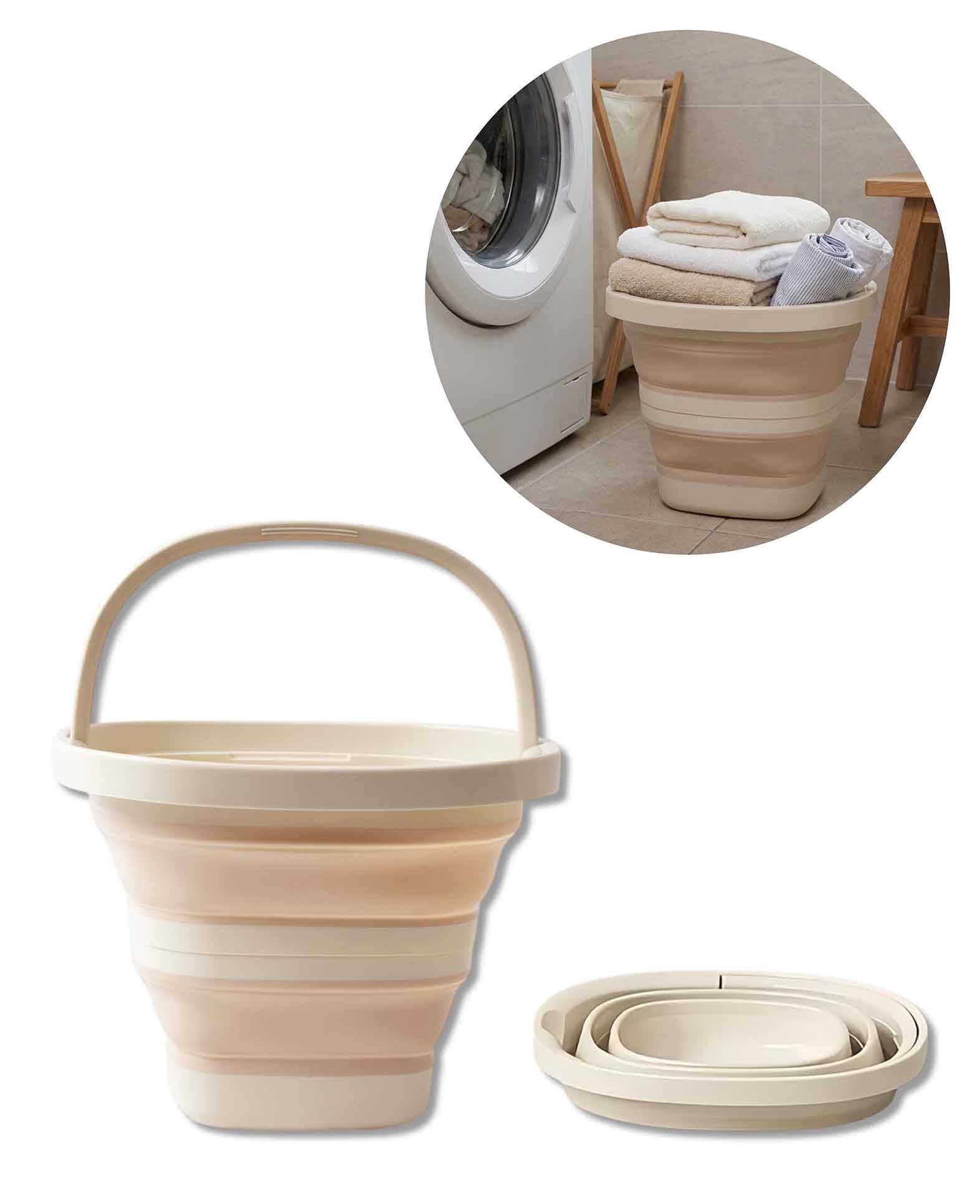 Faltbarer Eimer, 5L, beige
