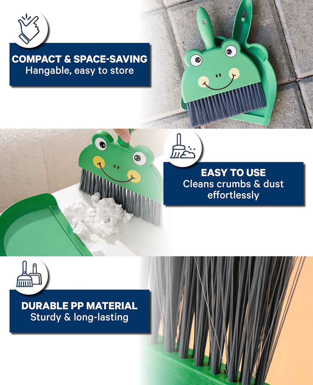 Children's Dustpan Frog