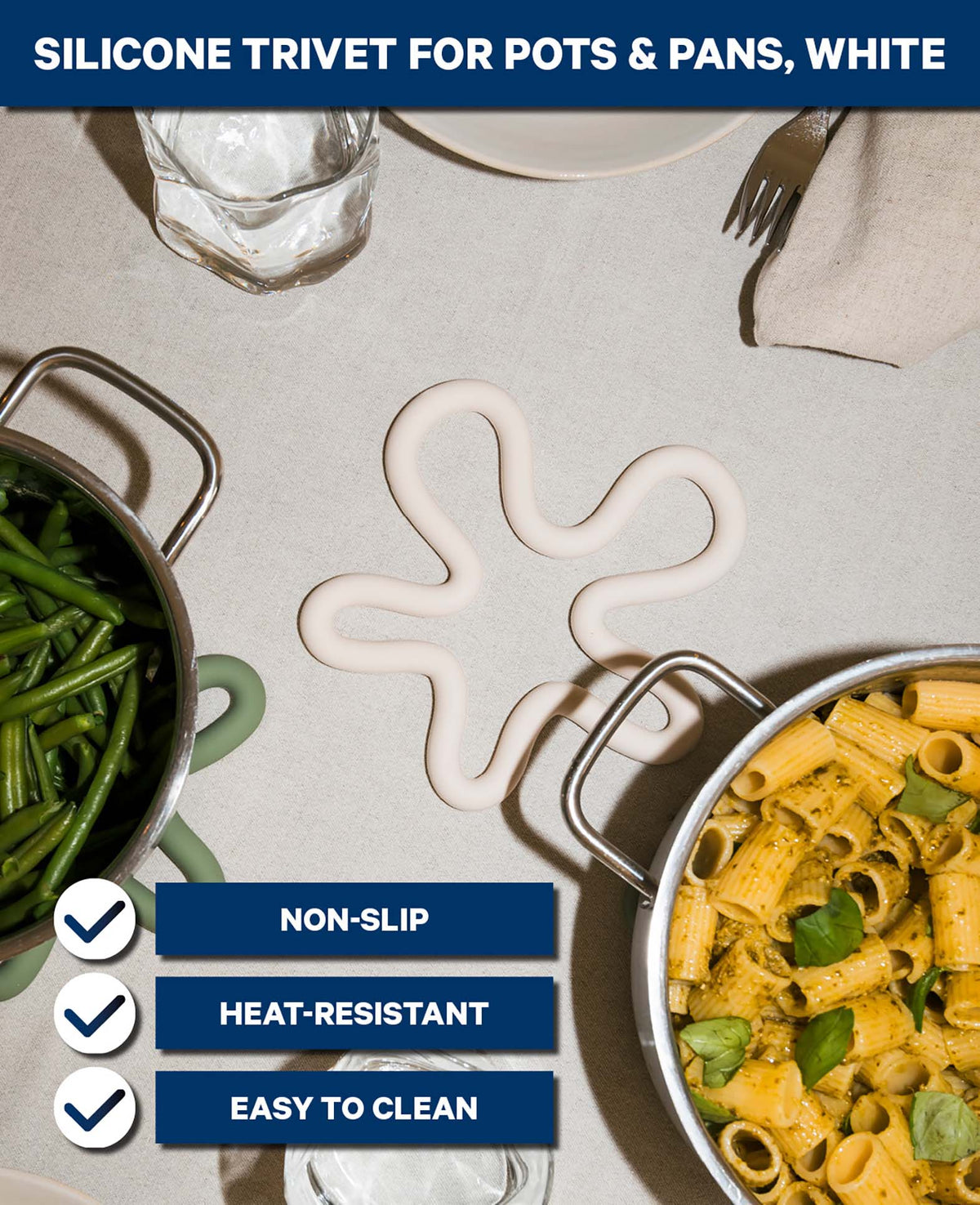 Pot coaster Splash, white