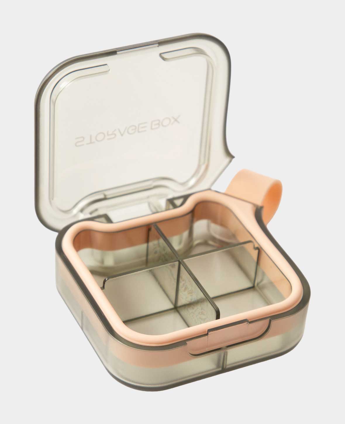 Medibox with 4 compartments, green-pink