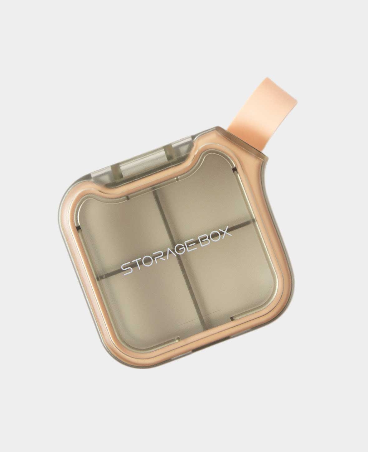 Medibox with 4 compartments, green-pink