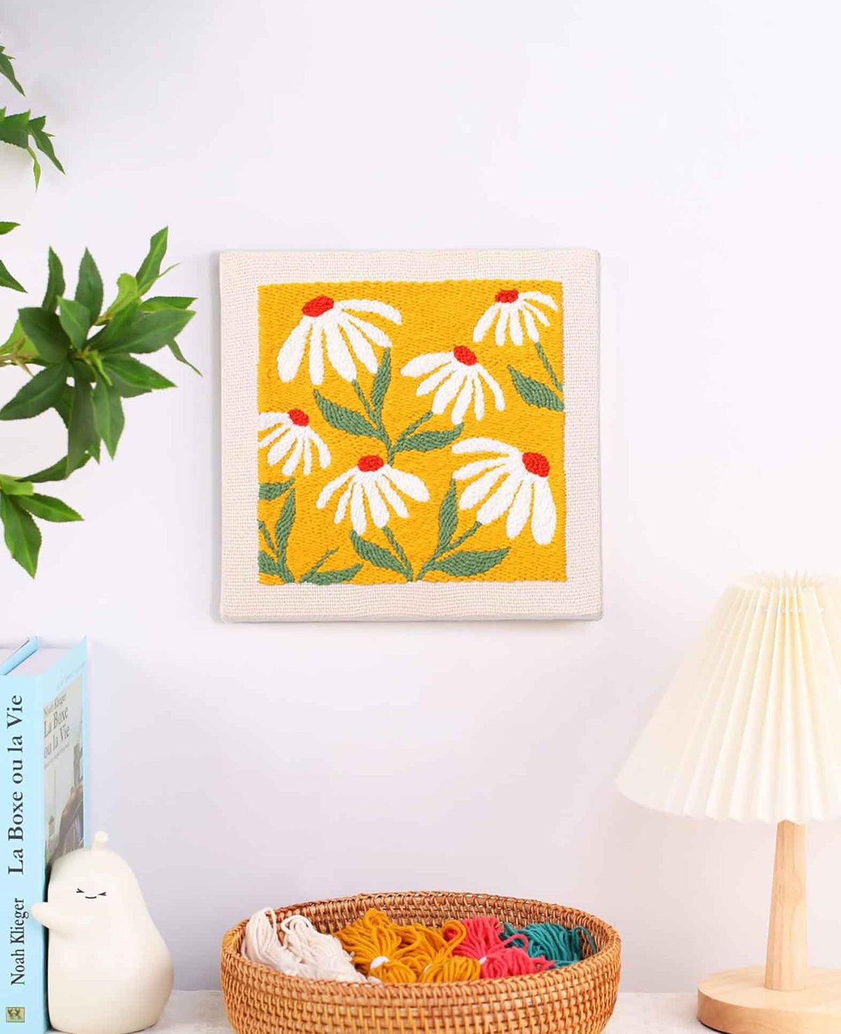 Punch Needle Anfänger Set, Yellow Flower Power, 25 x 25 cm