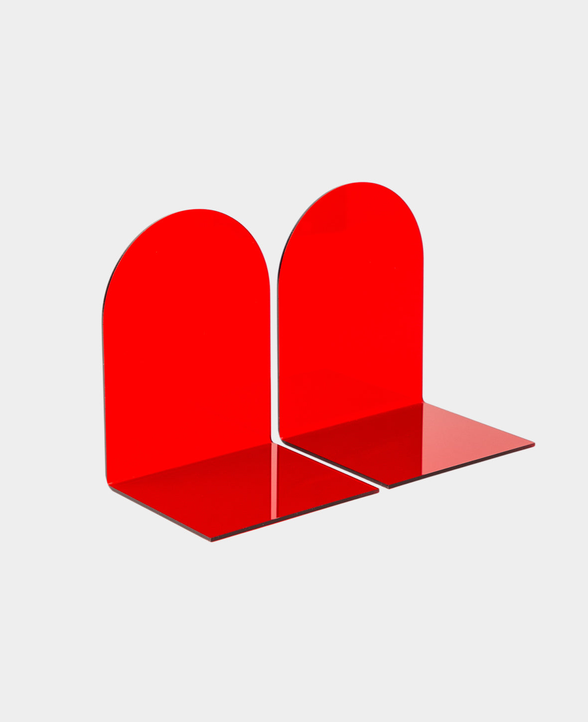 Acrylic retro bookend, red, 2 pcs.