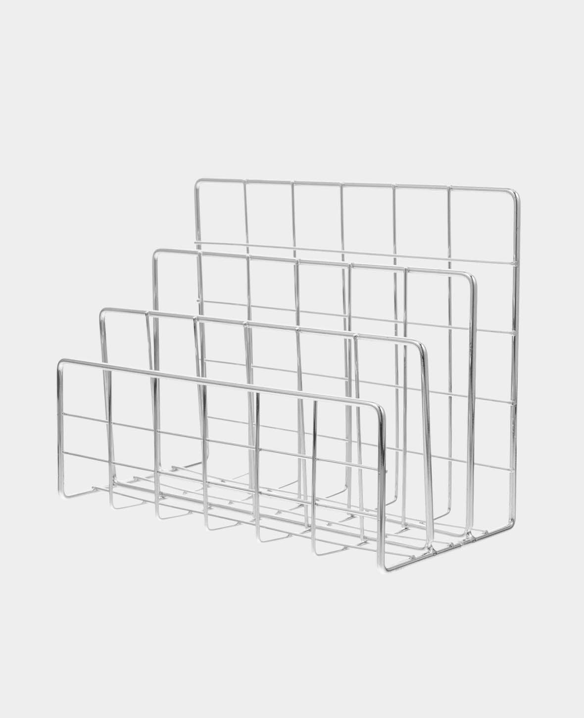 Schreibtisch-Organizer aus Metall – Brief- & Dokumentenhalter in Silber