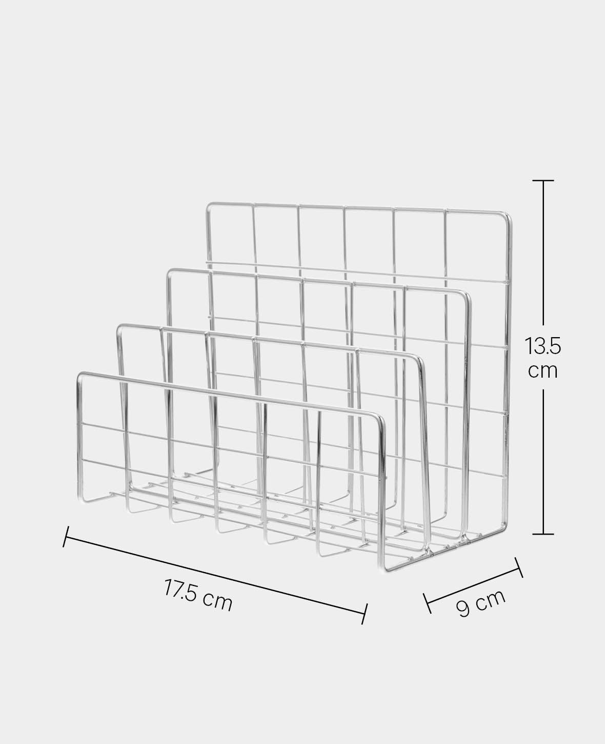 Schreibtisch-Organizer aus Metall – Brief- & Dokumentenhalter in Silber