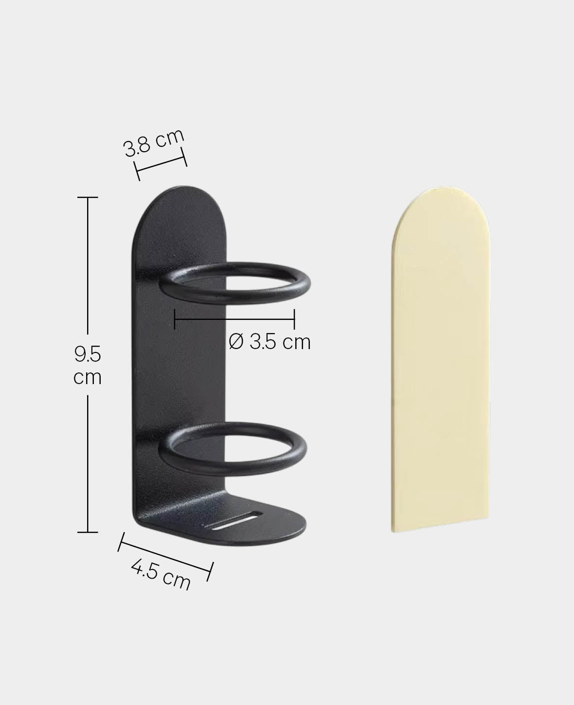 Support de brosse à dents en fer thermolaqué noir