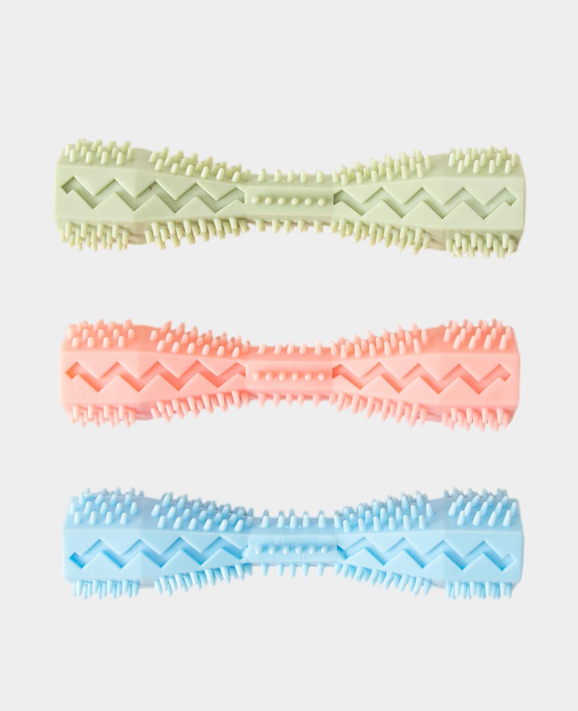 Hundekauspielzeug, 3er Set, rosa/blau/grün
