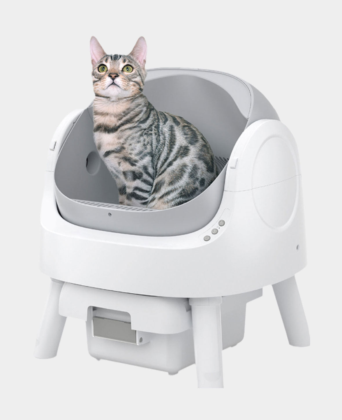 Selbstreinigende Katzentoilette mit Beutel, offen & leise