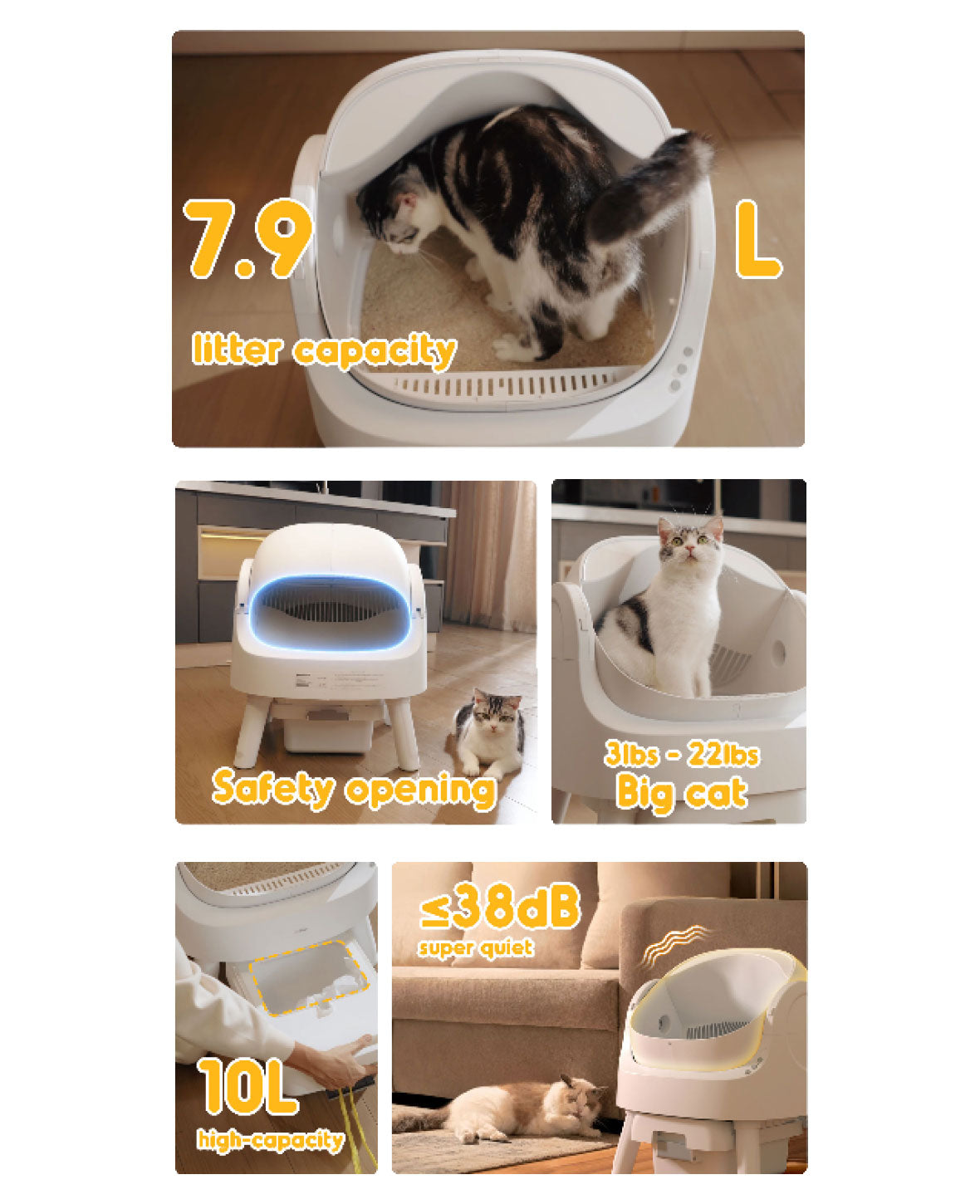 Self-cleaning litter box with bag