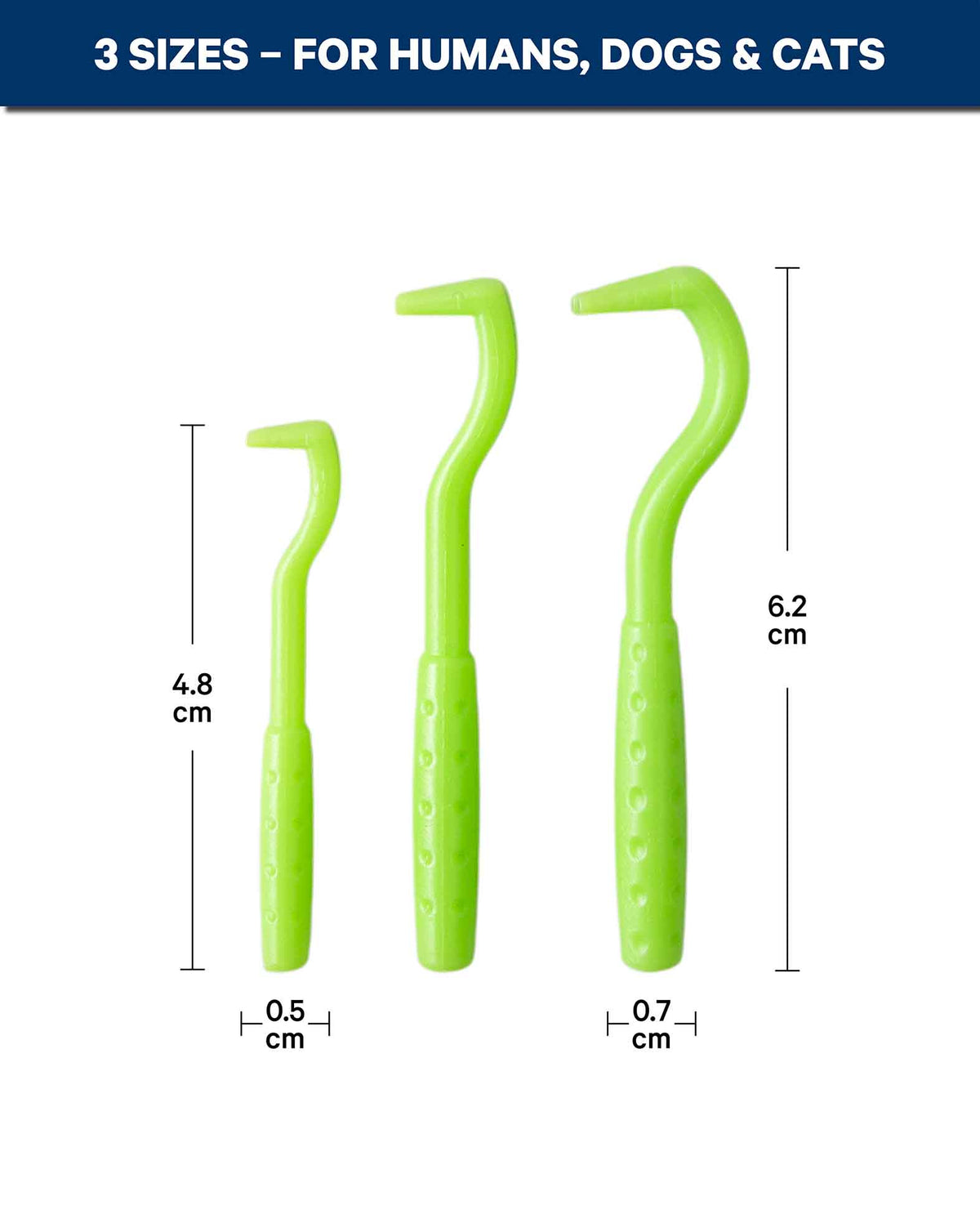 (Set de 3) Pince à tiques, crochet extracteur de tiques