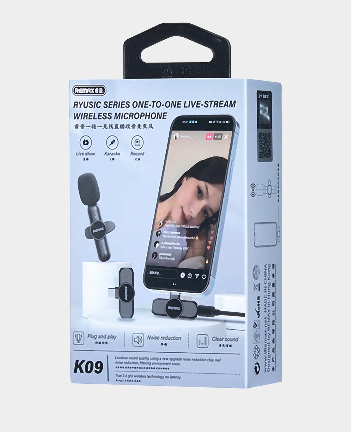 REMAX, Microphone sans fil Live Stream, Un à un, Type-C