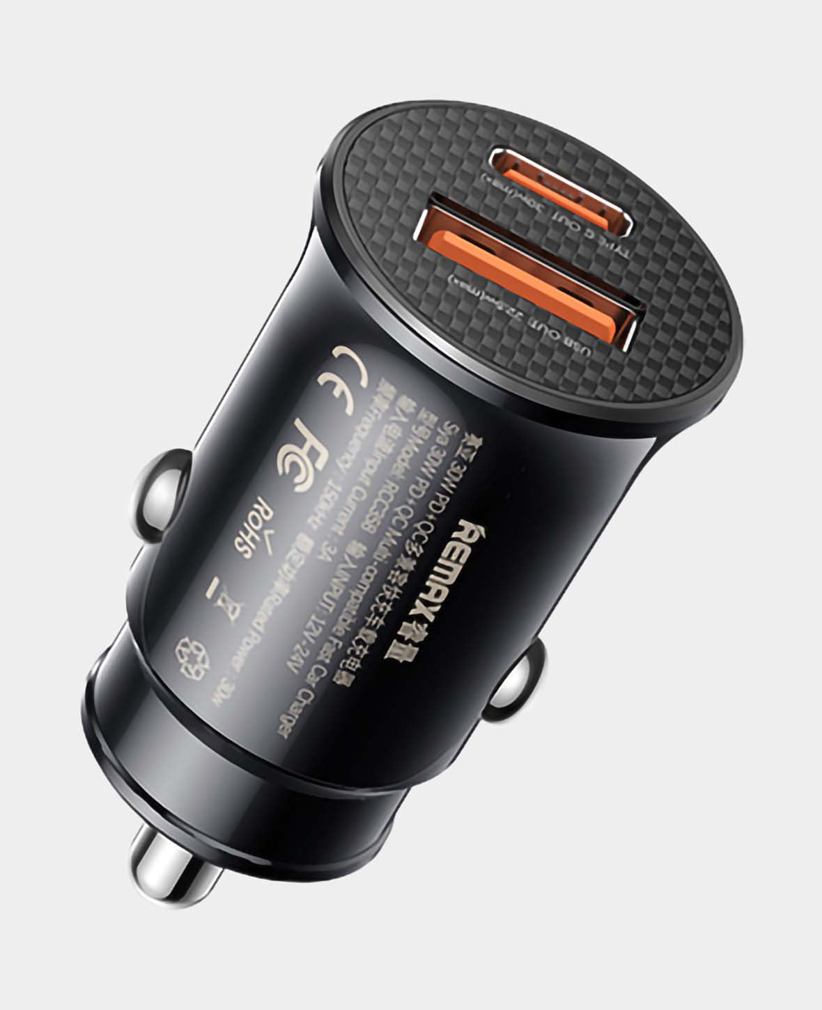 REMAX, Chargeur rapide de voiture multi-compatible, 30 W PD+QC 1C+1A