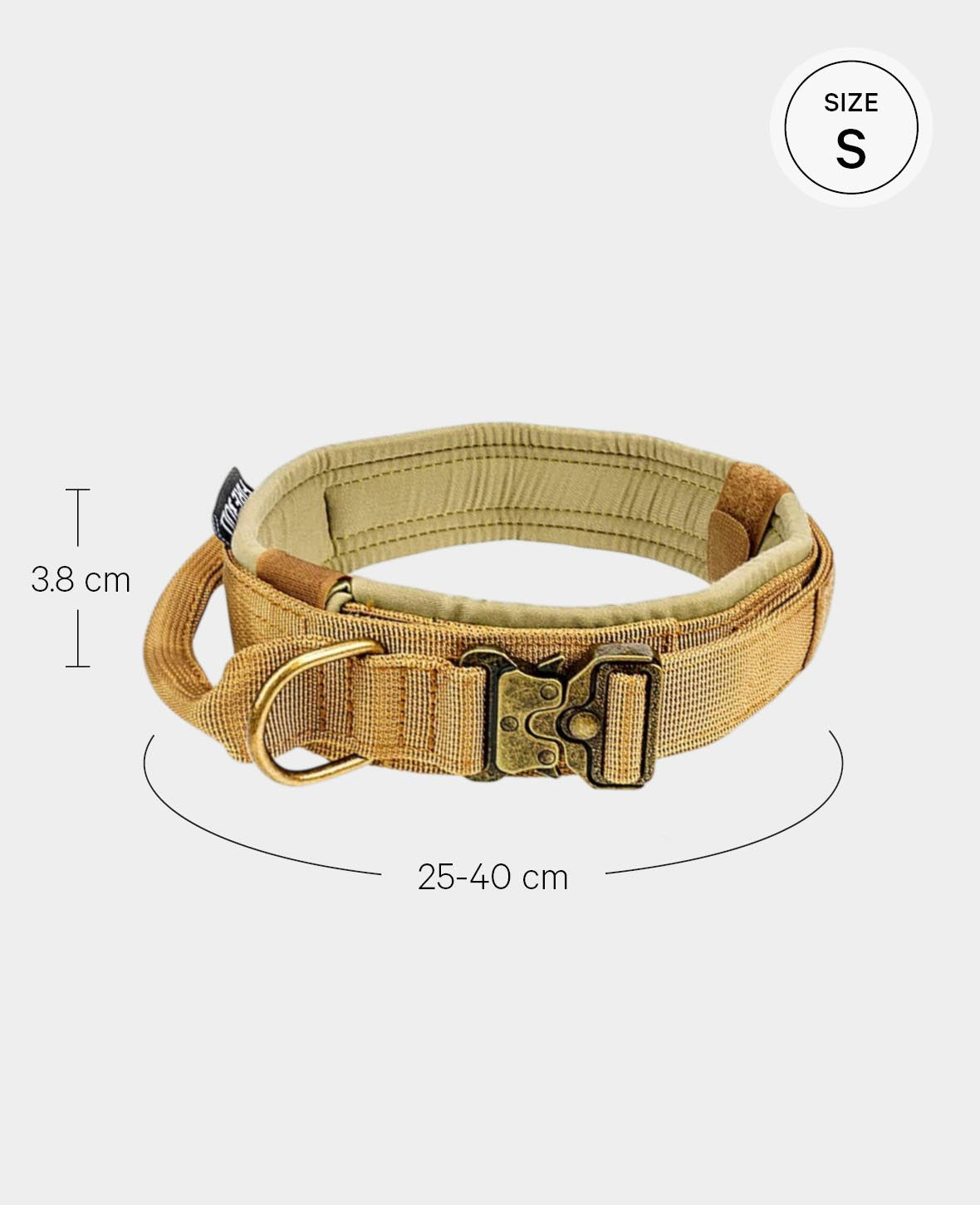 Taktisches Hundehalsband, Khaki, S