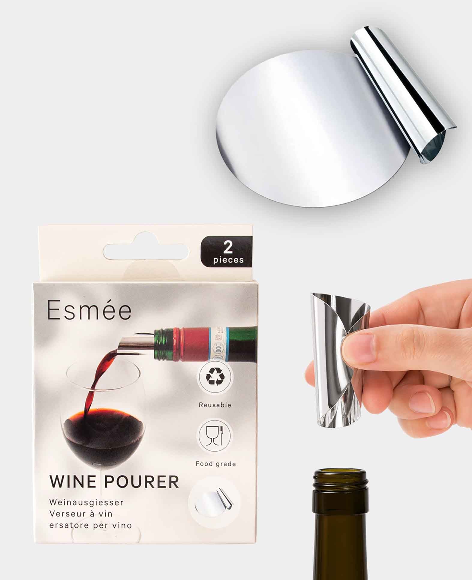 Verseur de vin, stop-goutte, 2 pièces