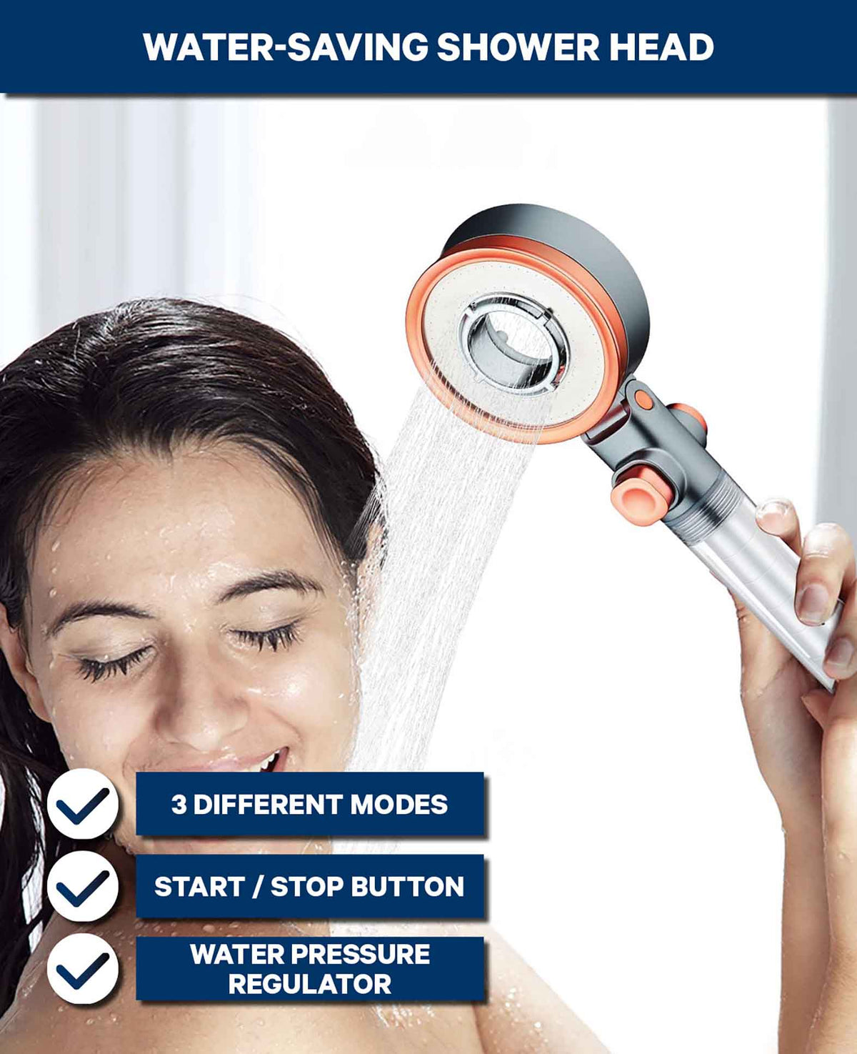 Pommeau de douche Power avec filtre et 1 filtre supplémentaire, argent, 9 x 26 cm