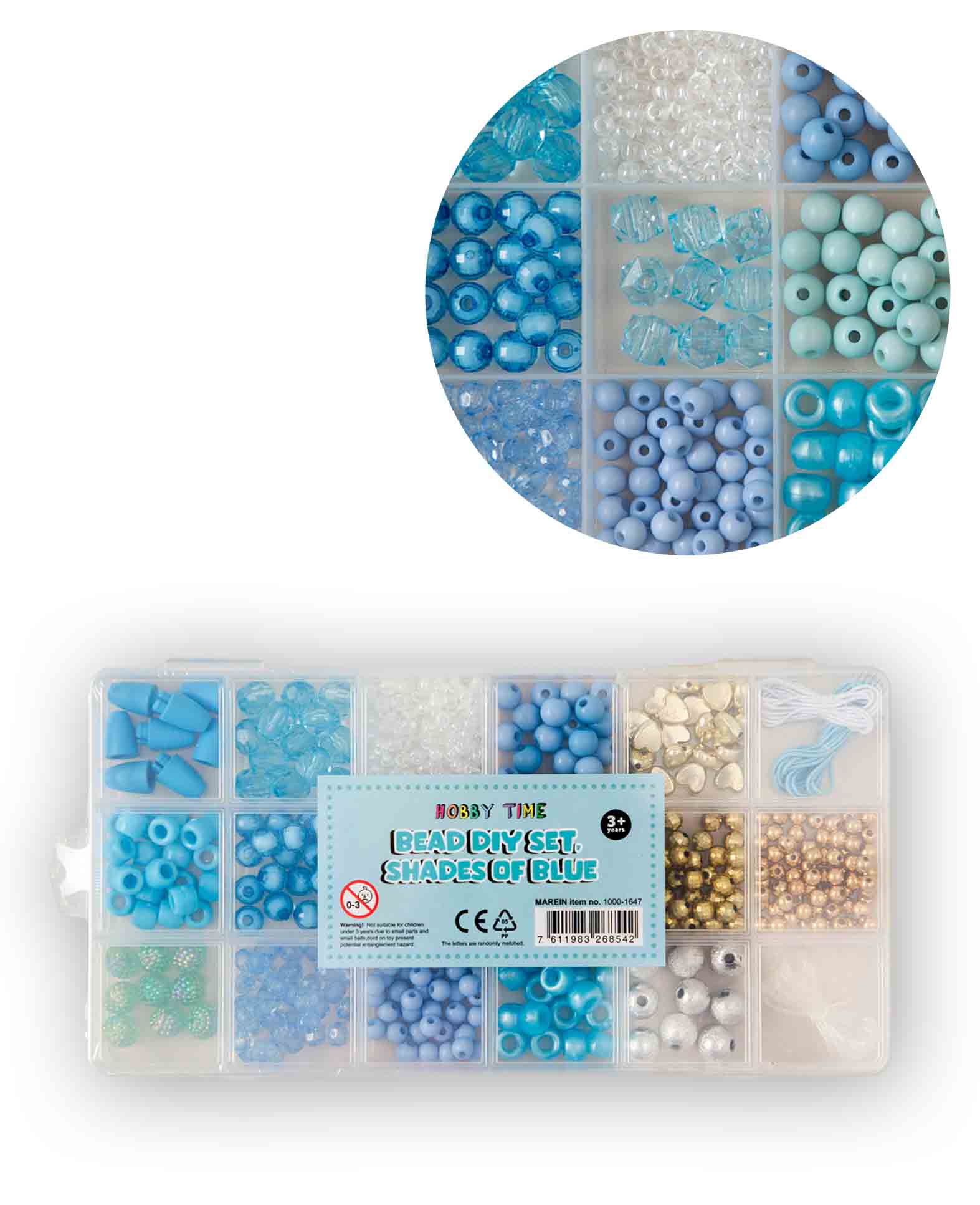 Perlen DIY Set Blautöne