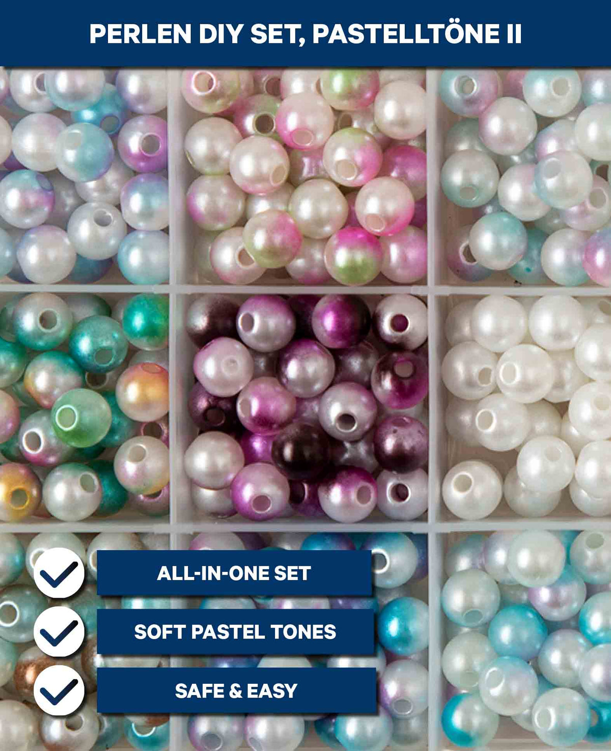Pearl DIY Set, Waxed Pearls, 8 mm, 450 pcs.