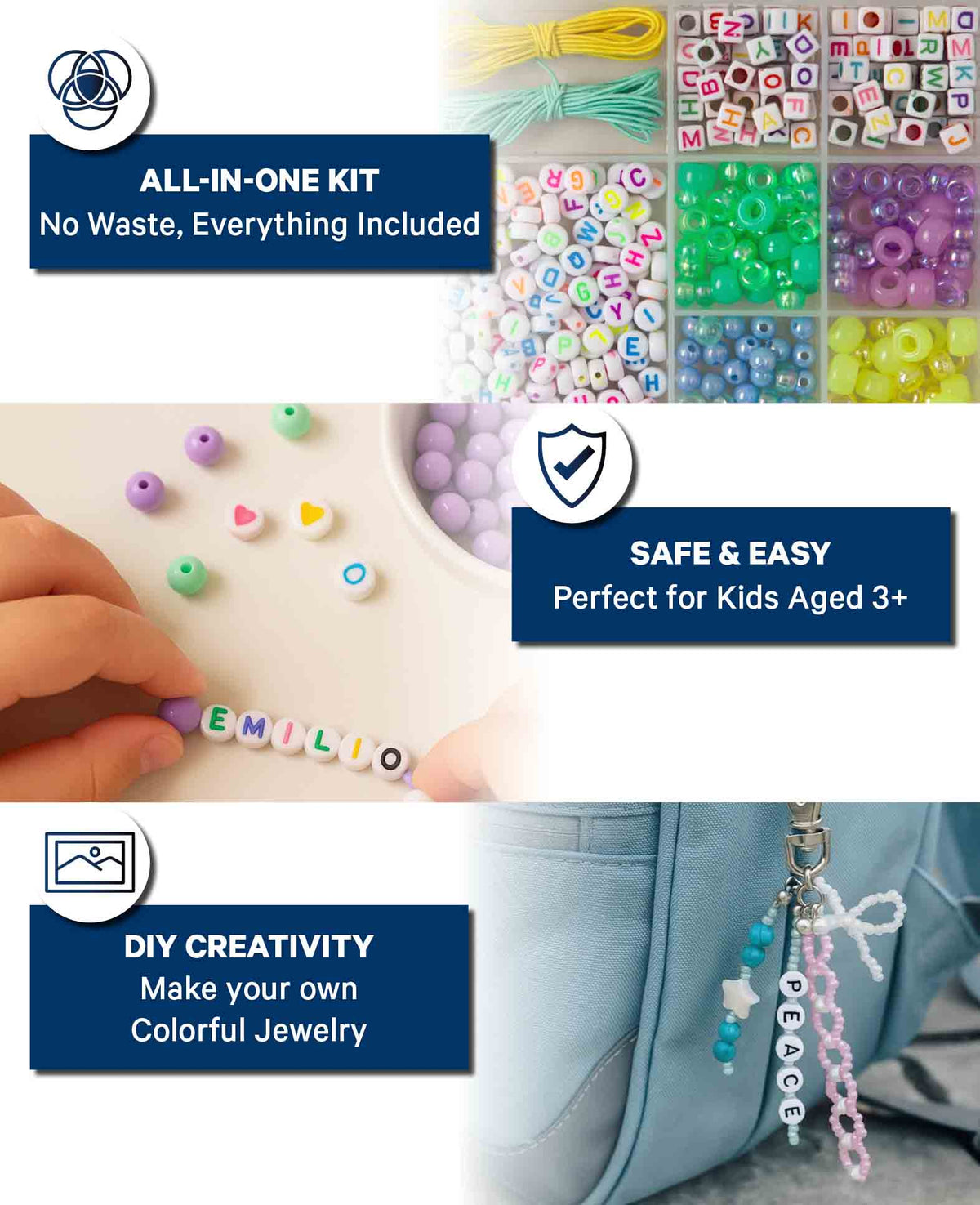 Kit DIY perles, perles de cire, 8 mm, 450 pièces.