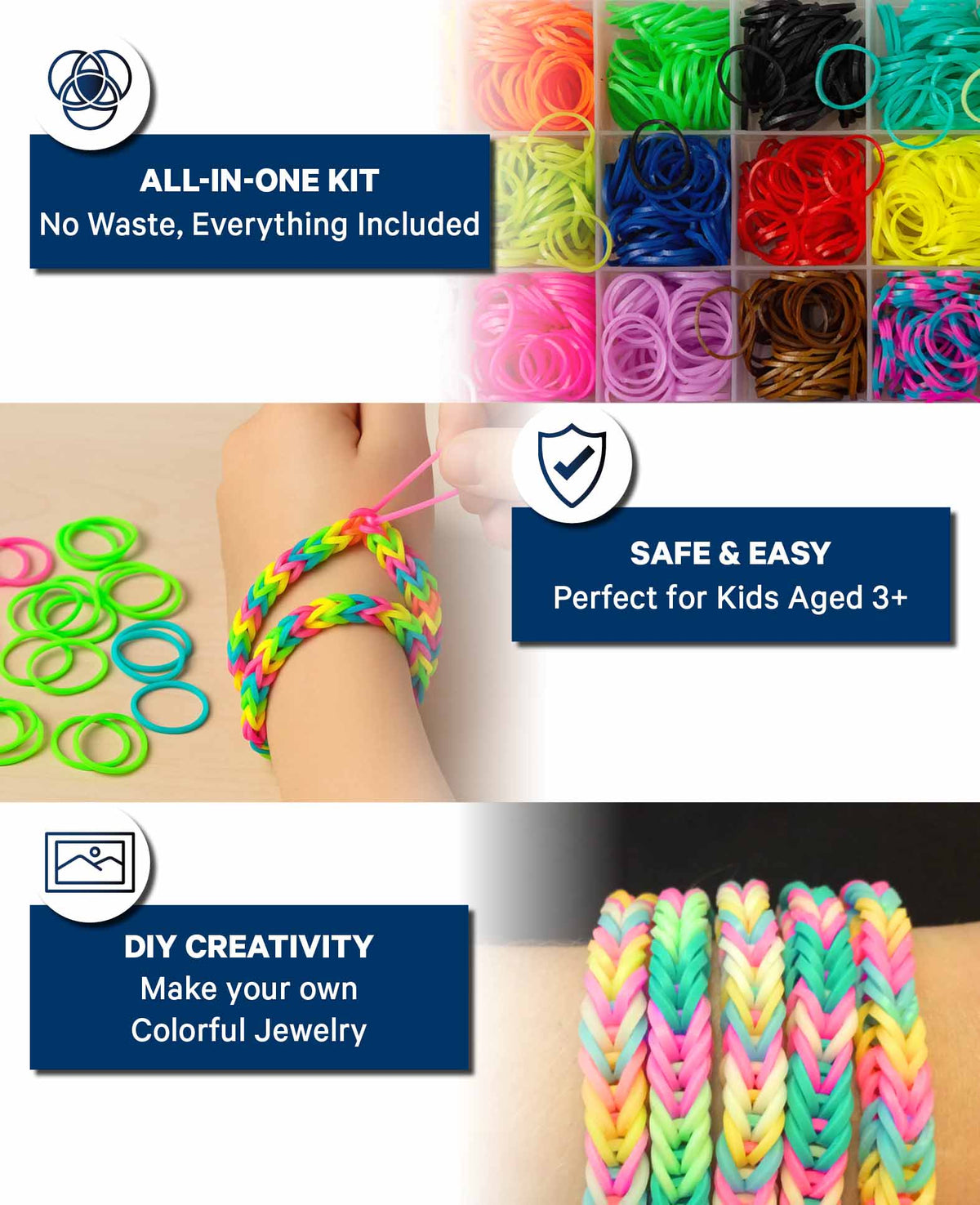 Kit de loom DIY, 600 pcs.