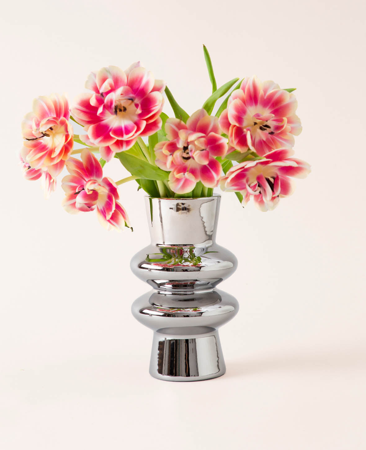 Vase Orbiton en céramique chromée