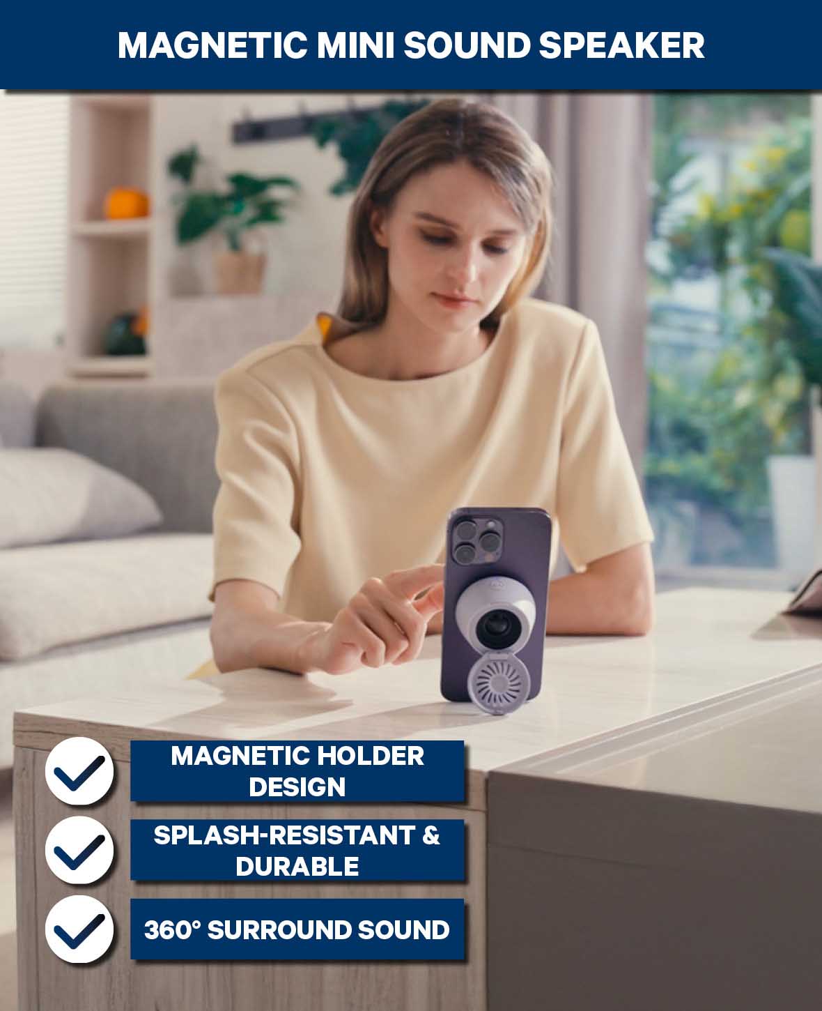REMAX, Enceinte portable magnétique résistante à l'eau, 58x58x37.5 mm, 5 W