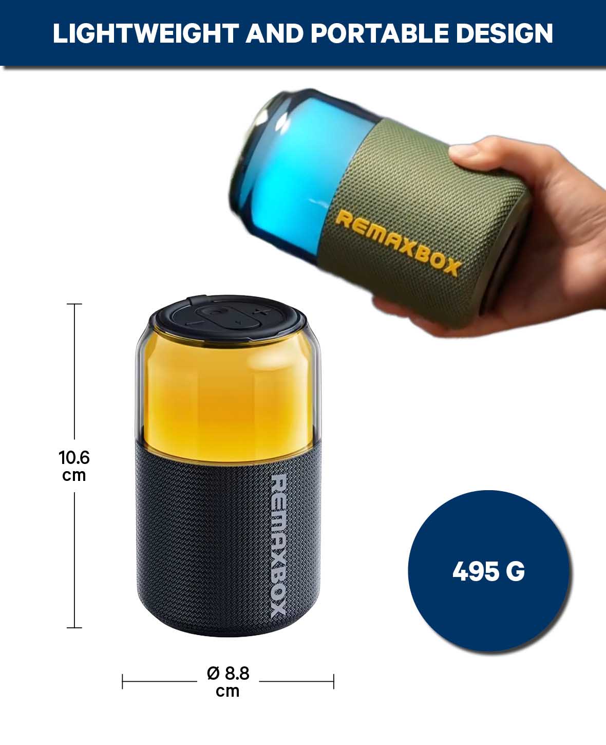 REMAX, Portable Speaker with Party Light, 86x146 mm, 5 W,