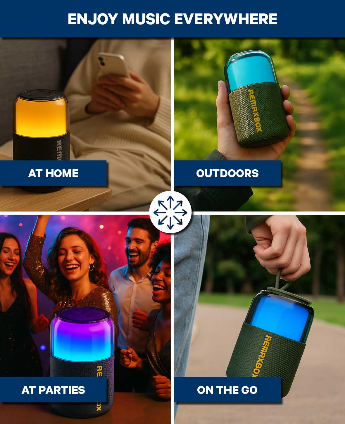 REMAX, Portable Speaker with Party Light, 86x146 mm, 5 W,