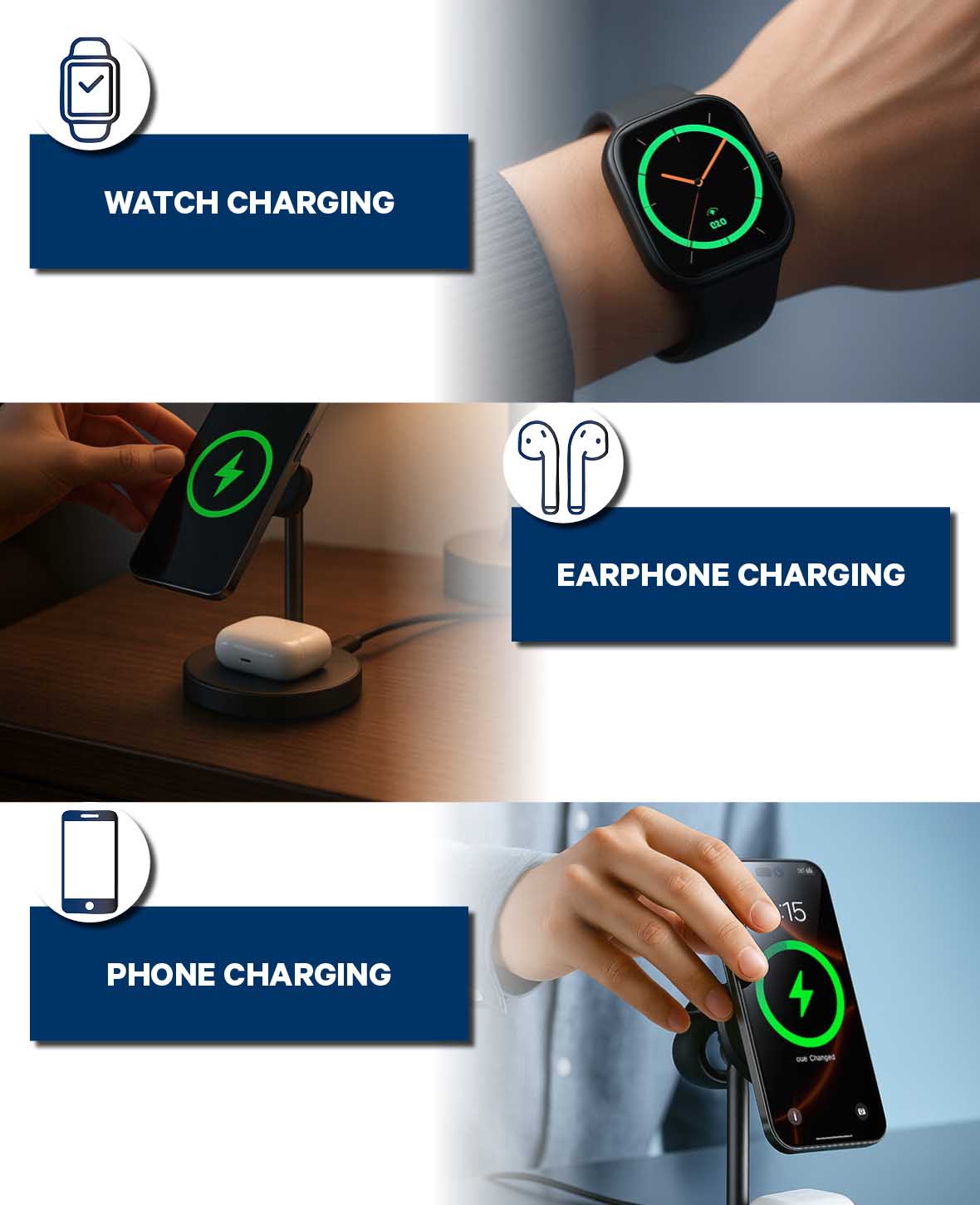 REMAX, Station de recharge magnétique, 3-en-1, 20.5 W