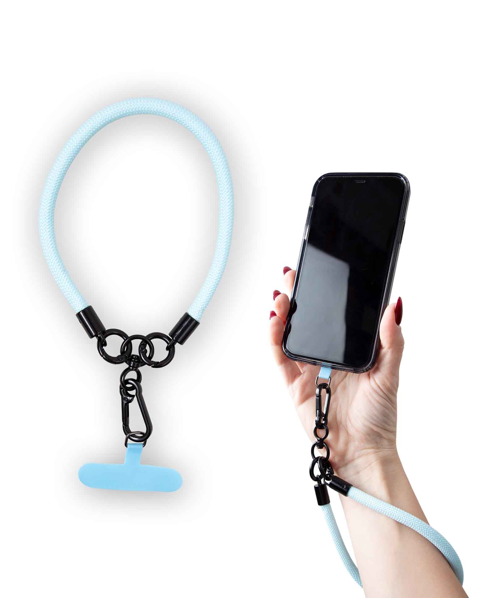 Cordon de téléphone avec carte intercalaire courte, menthe, 15 cm