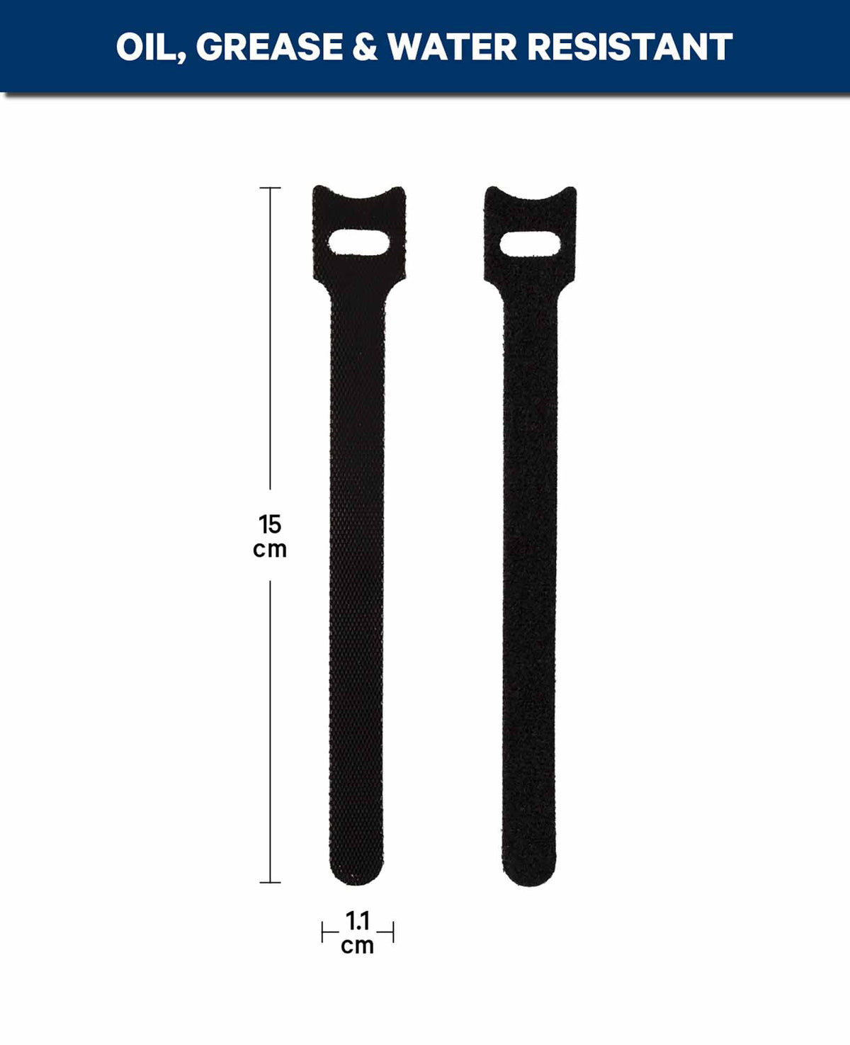 Lot de serre-câbles Velcro - noir 20x
