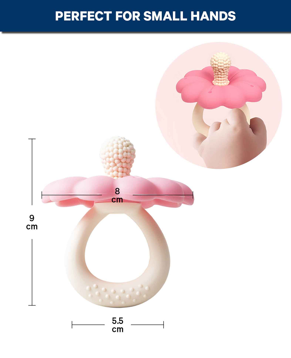 Baby Teether Set Flower, 2pcs Teething Aid Silicone