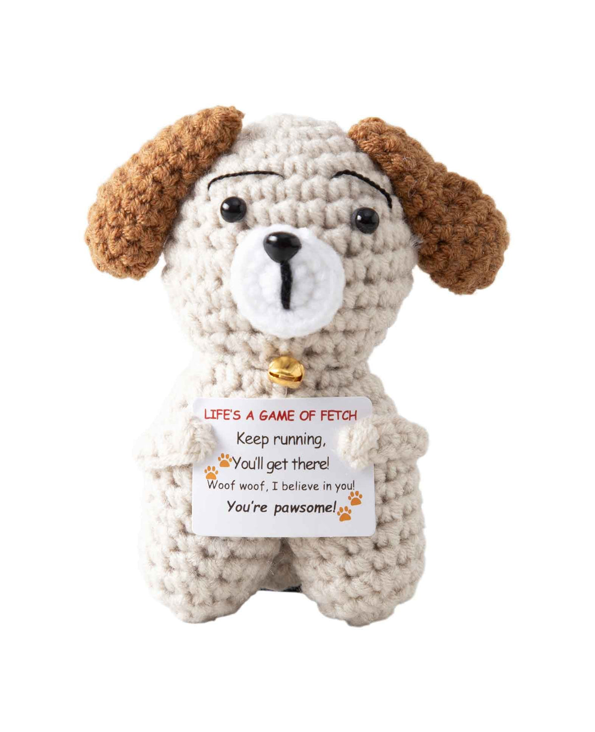 Positive Dog, gehäkeltes Mini Kuscheltier, Glücksbringer