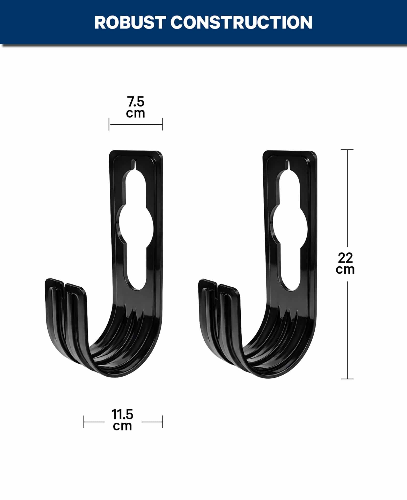 Gartenschlauchhalter, schwarz, 2 Stück
