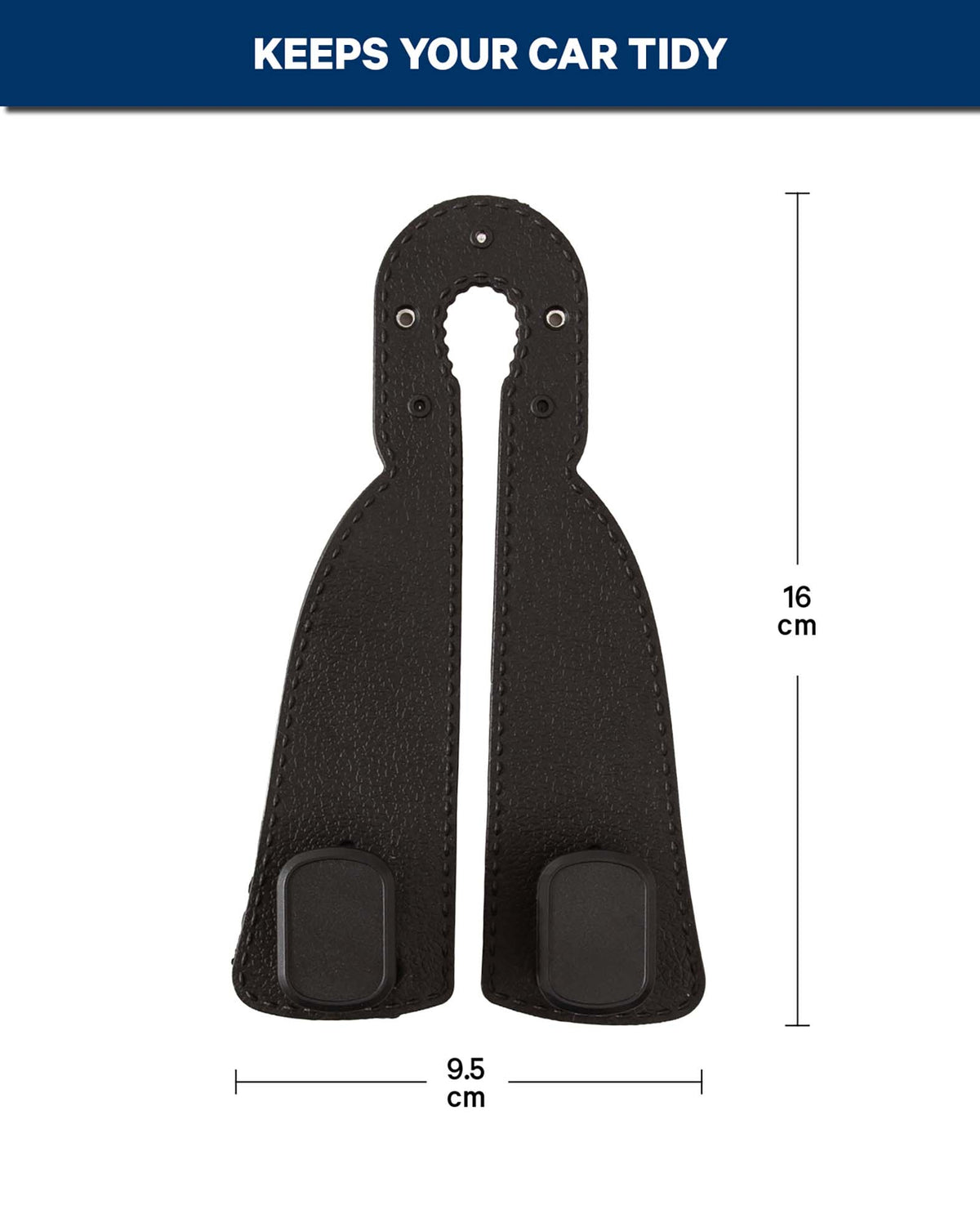 Crochet appuie-tête pour voiture, noir, 2 pièces