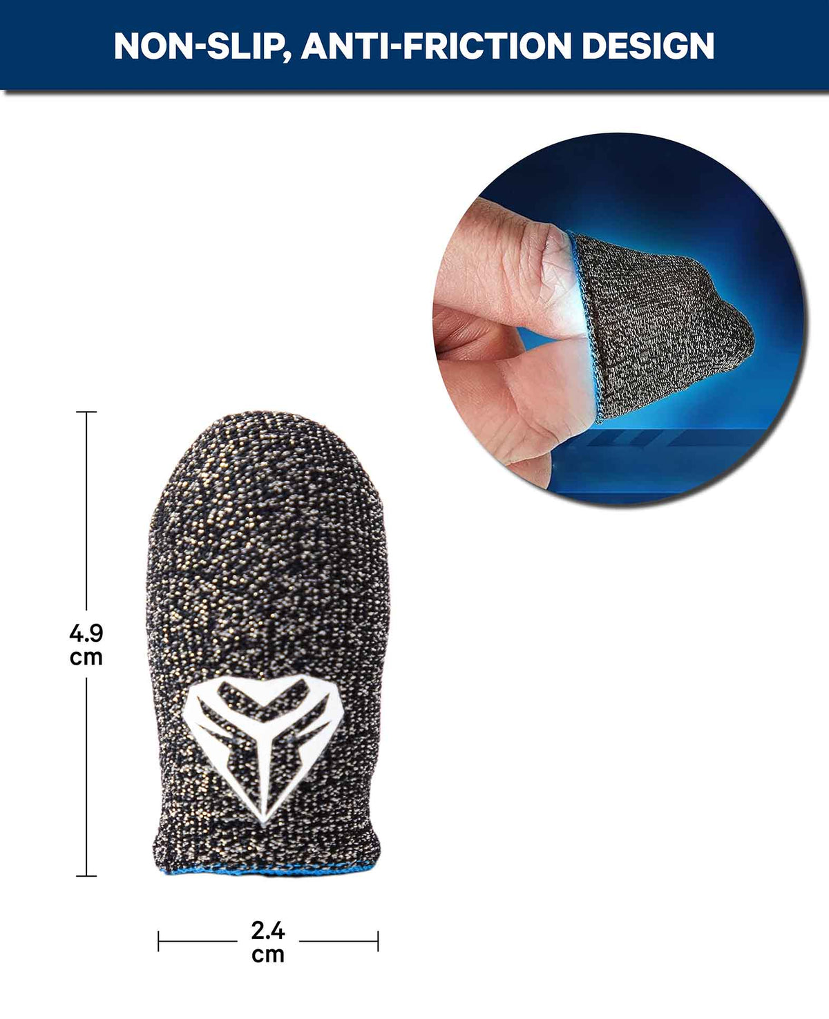 Classic Gaming Finger Sleeve, 2 pcs., grey