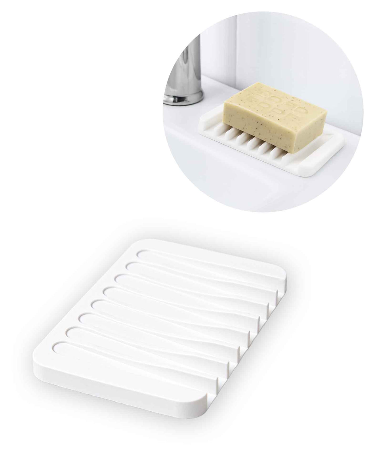 Soap dish, silicone, white