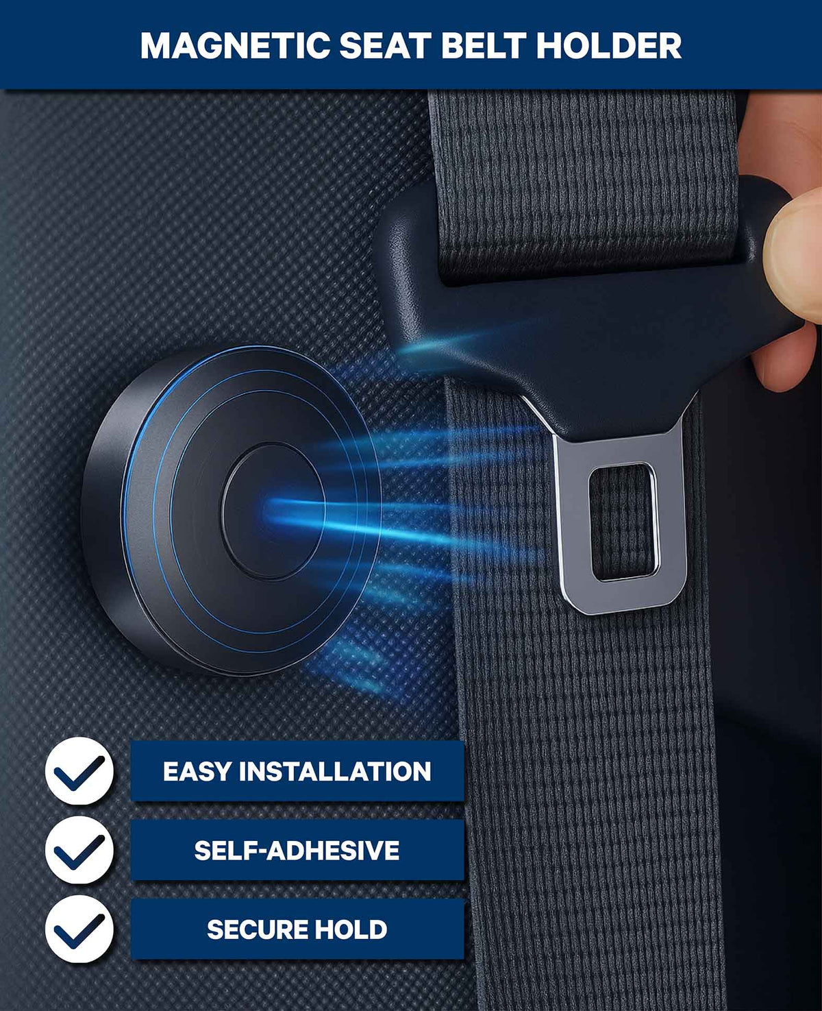 Support de ceinture magnétique – Siège auto noir