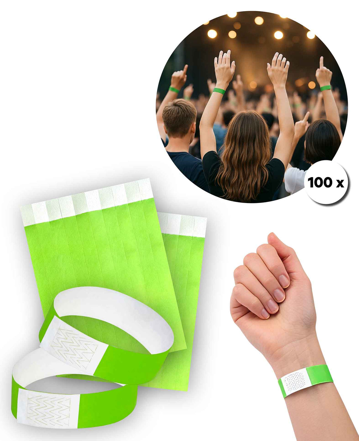 *Bracelet d'admission auto-adhésif, 100 pcs.