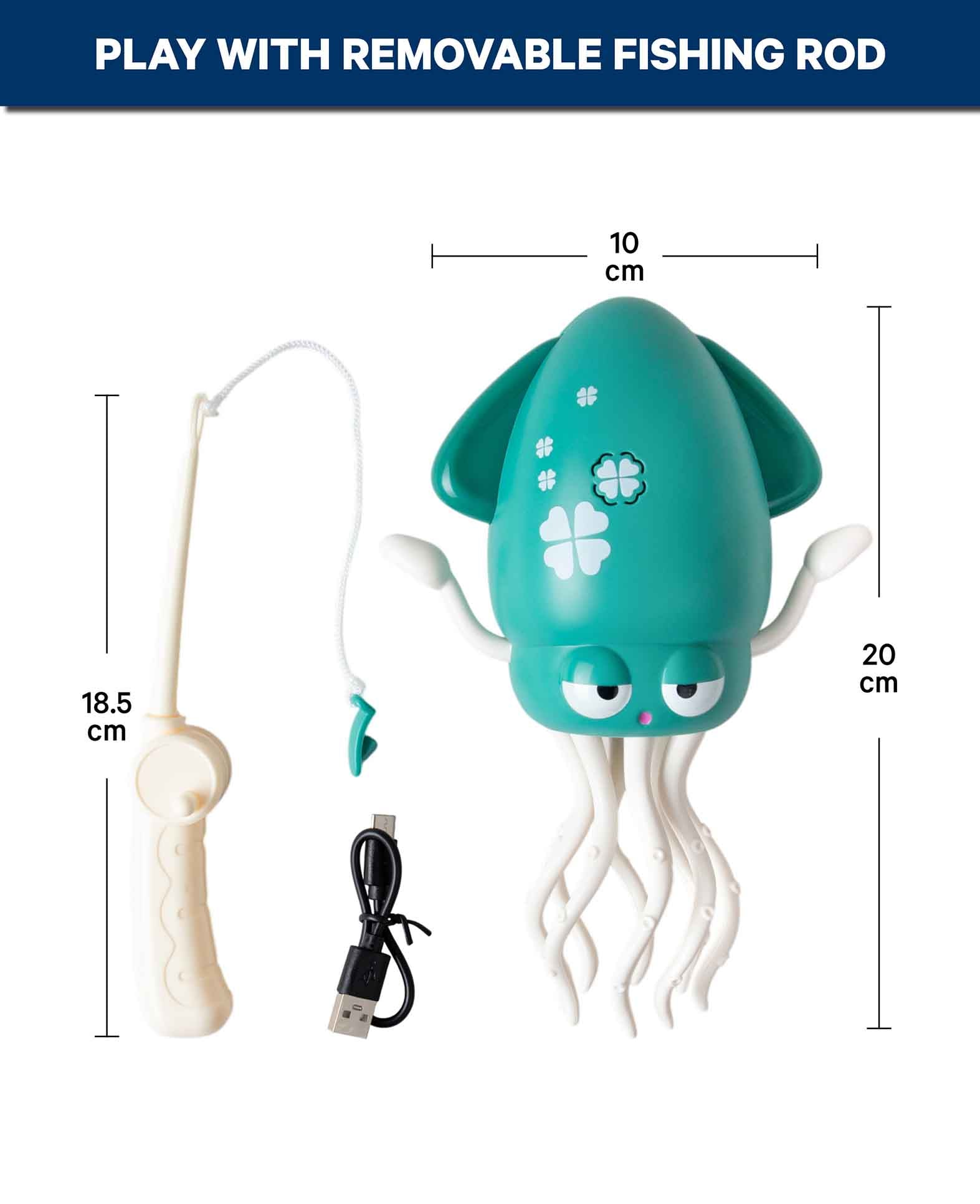 Dancing octopus, children's toy with music and light effects and obstacle detection