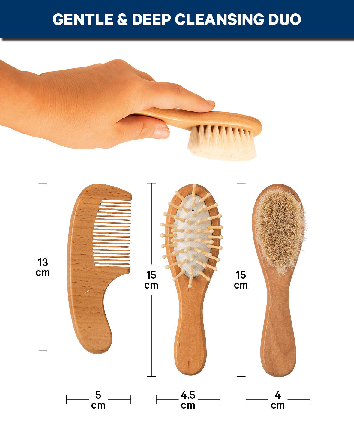 Baby Brush Set Beechwood 3-piece