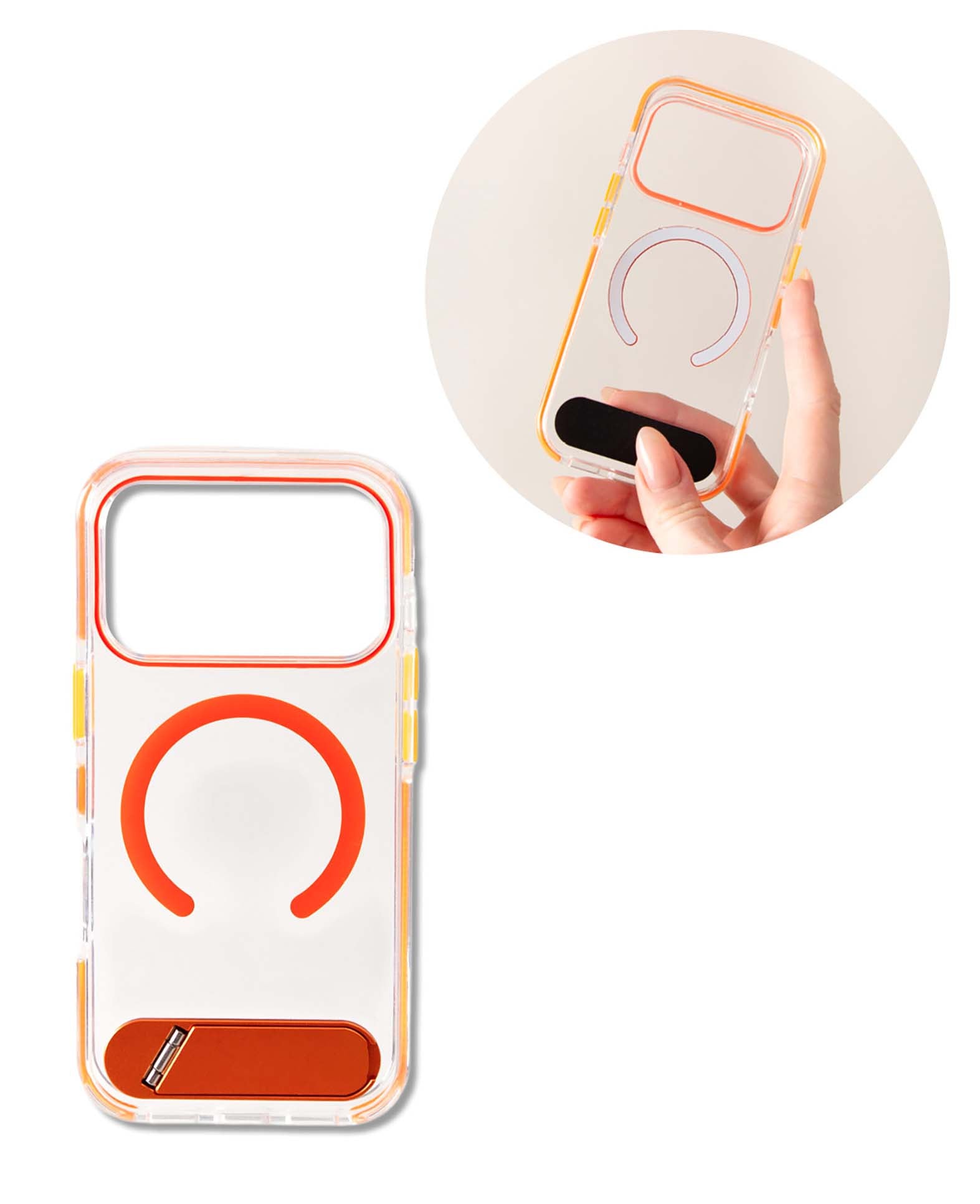 Coque iPhone 17 Pro transparente/orange