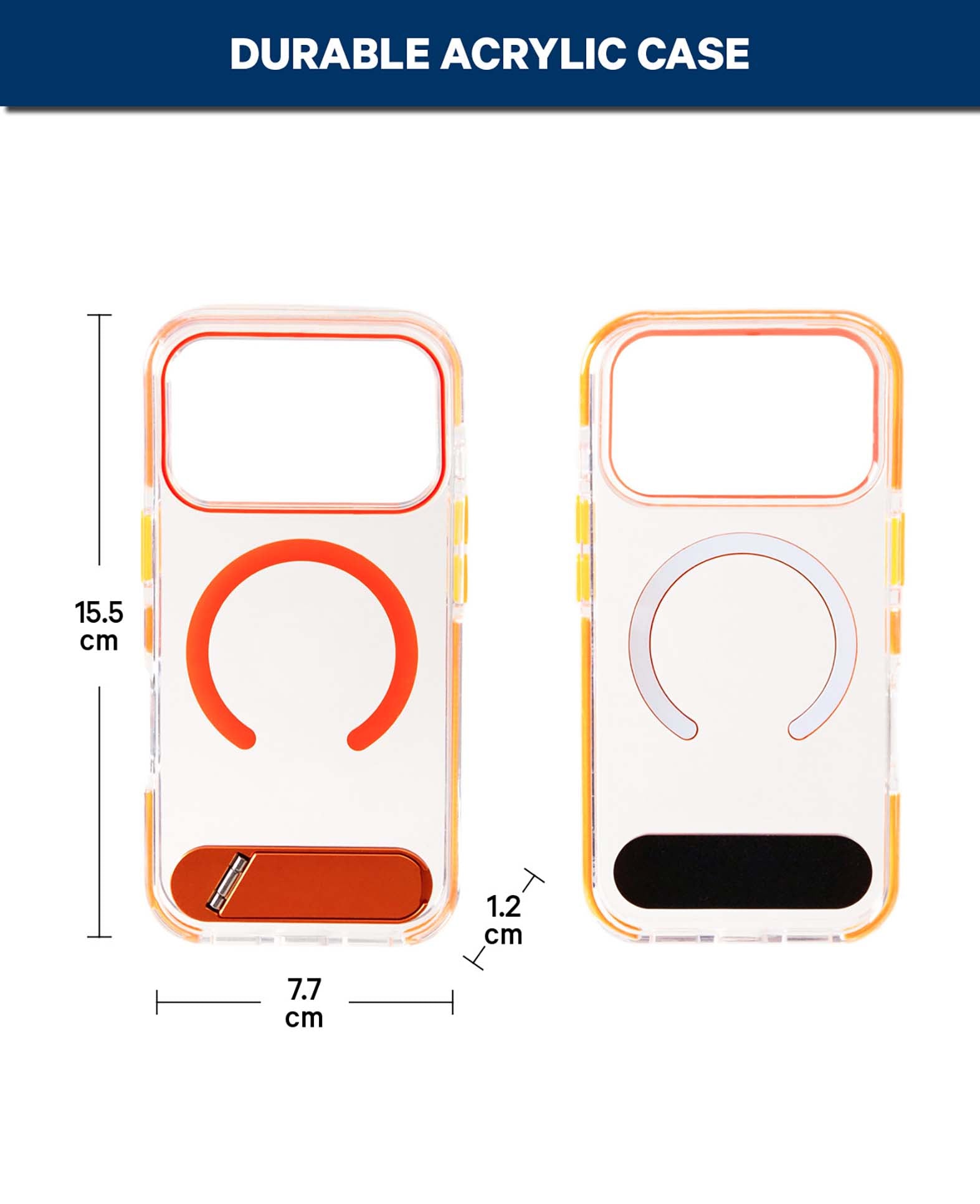 Coque iPhone 17 Pro transparente/orange