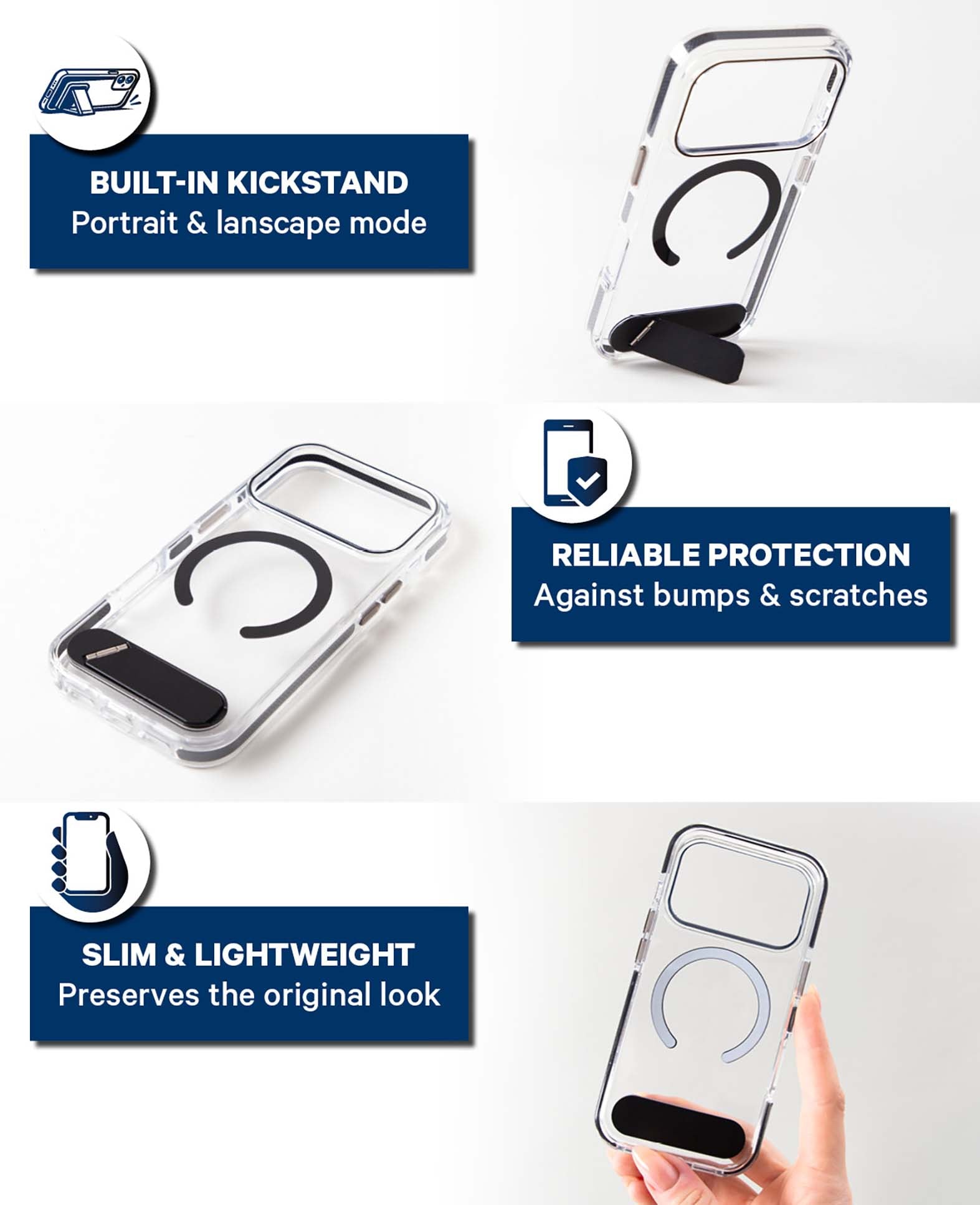 Coque iPhone 17 Pro Transparente/Noire