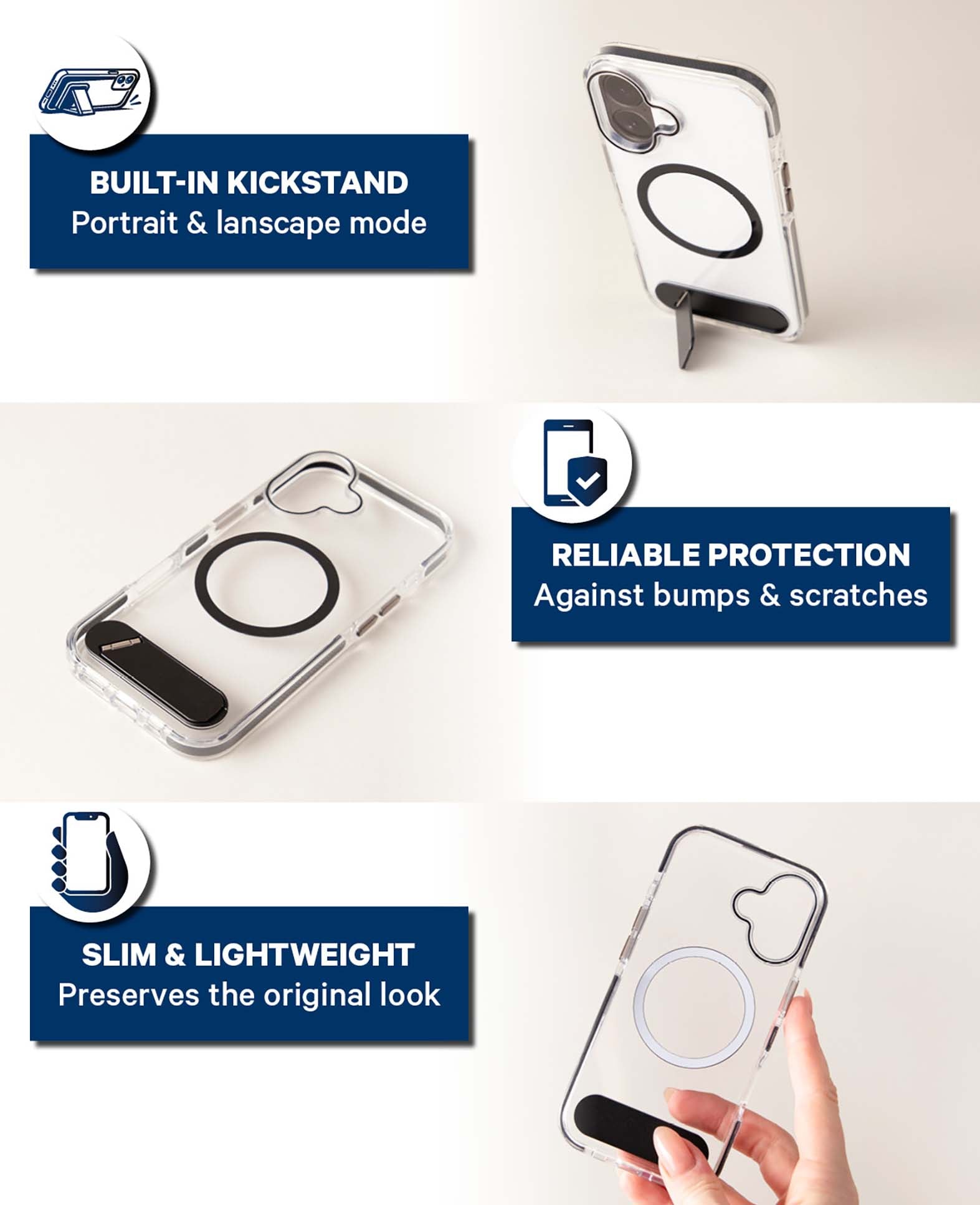 Coque iPhone 17 transparente/noire