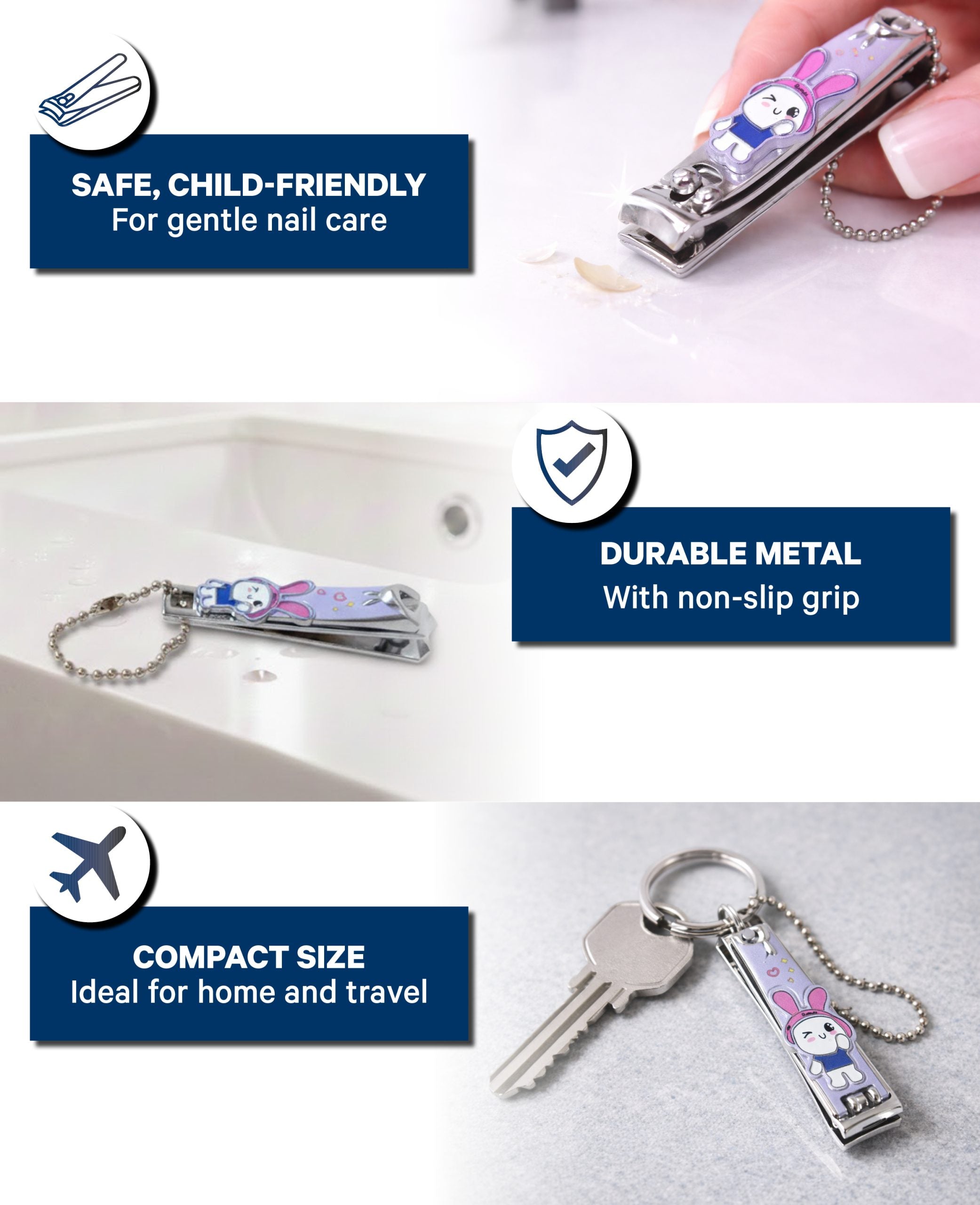 Kids Nail Clipper Cartoon Figure- Silver Assorted