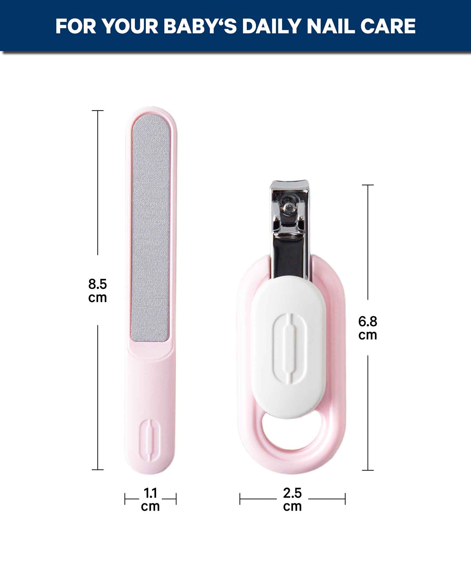 Kit de manucure bébé rose 2 pièces