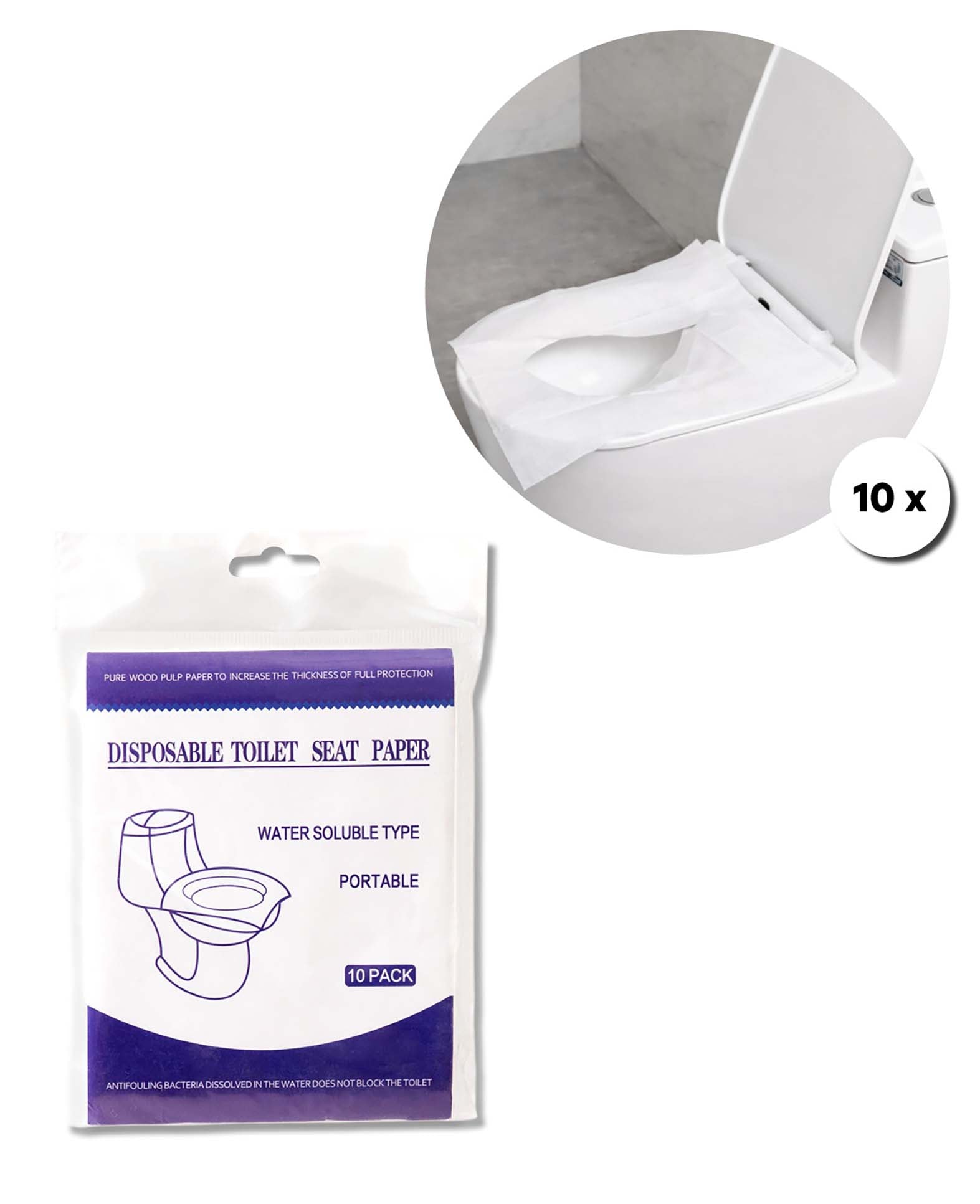 Einweg Toilettensitz Papier Weiss – 10er Pack